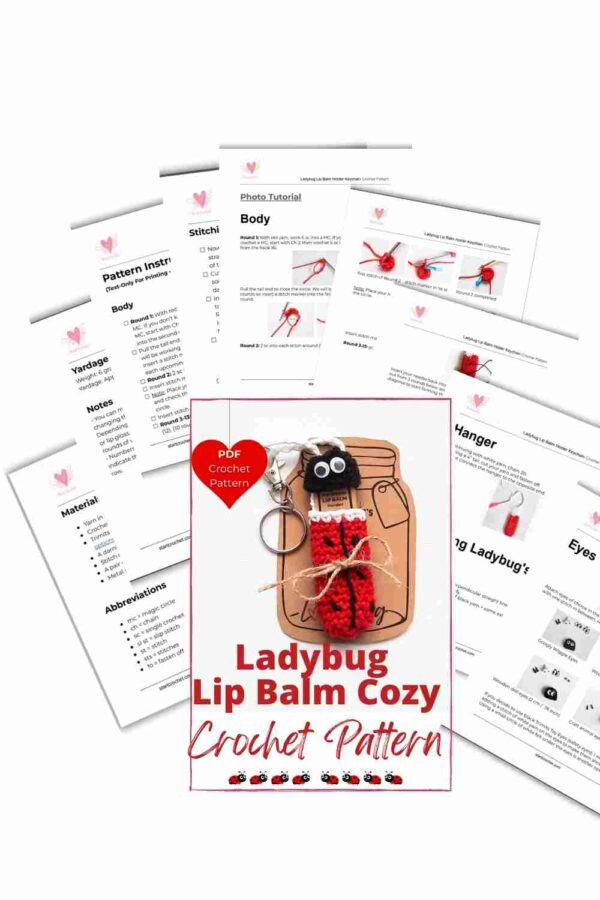 Ladybug Lip Balm Cozy Crochet Pattern PDF Cover