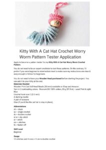 1 Crochet Pattern Call FOr Testers Application Form Template