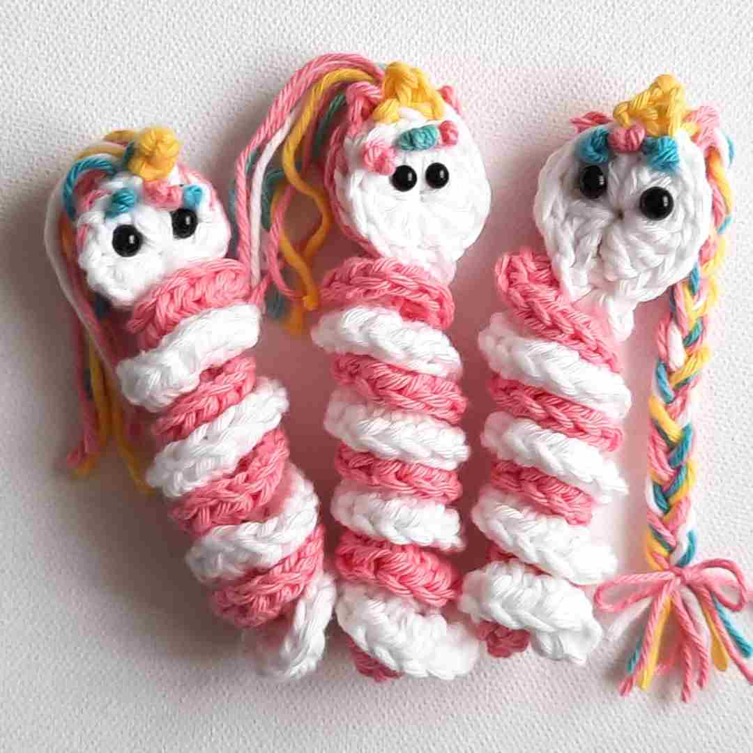 Unicorn Worry Worm Crochet Pattern braid