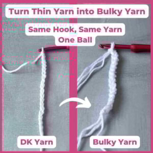 Turn thin yarn into bulky yarn