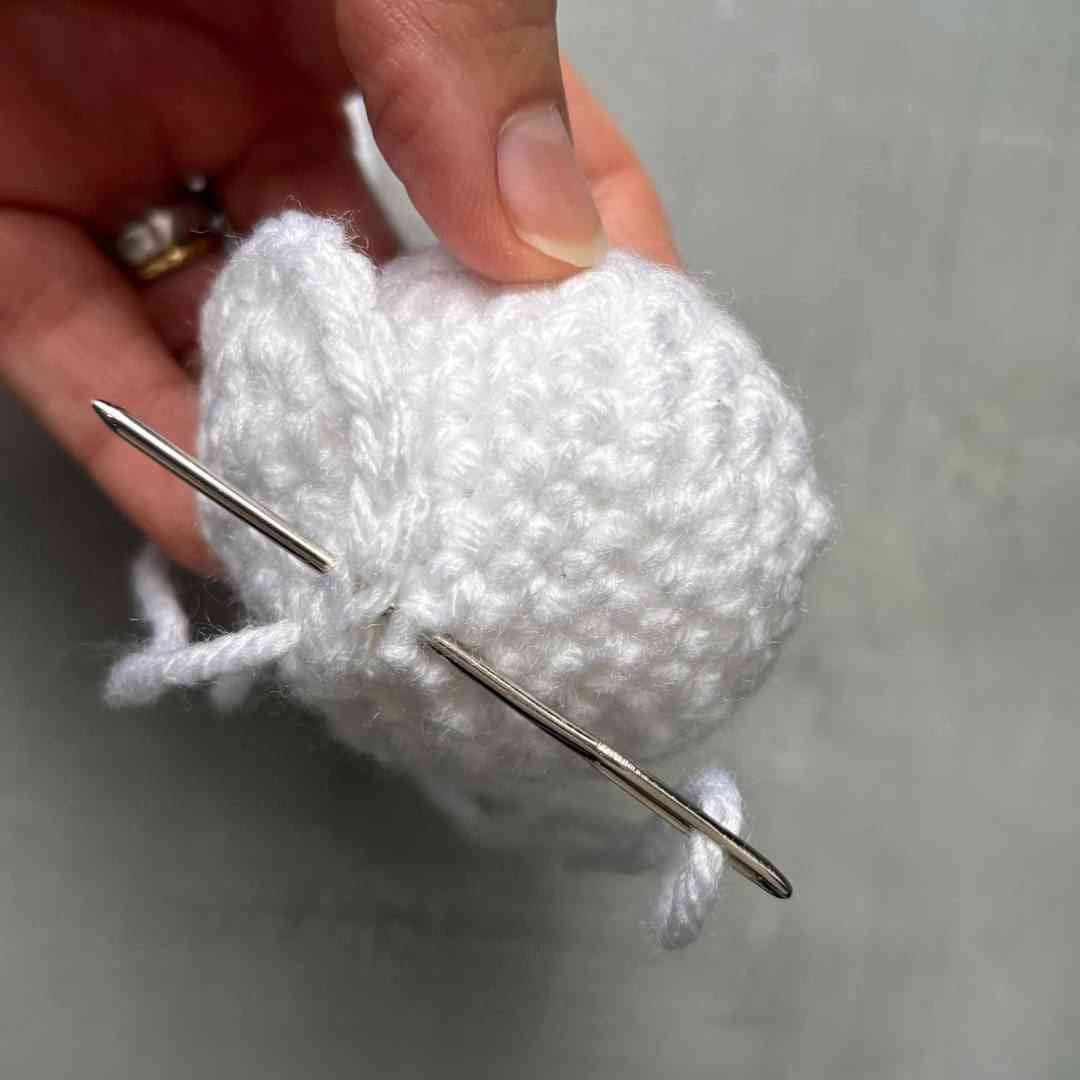 Sew snout onto unicorn head