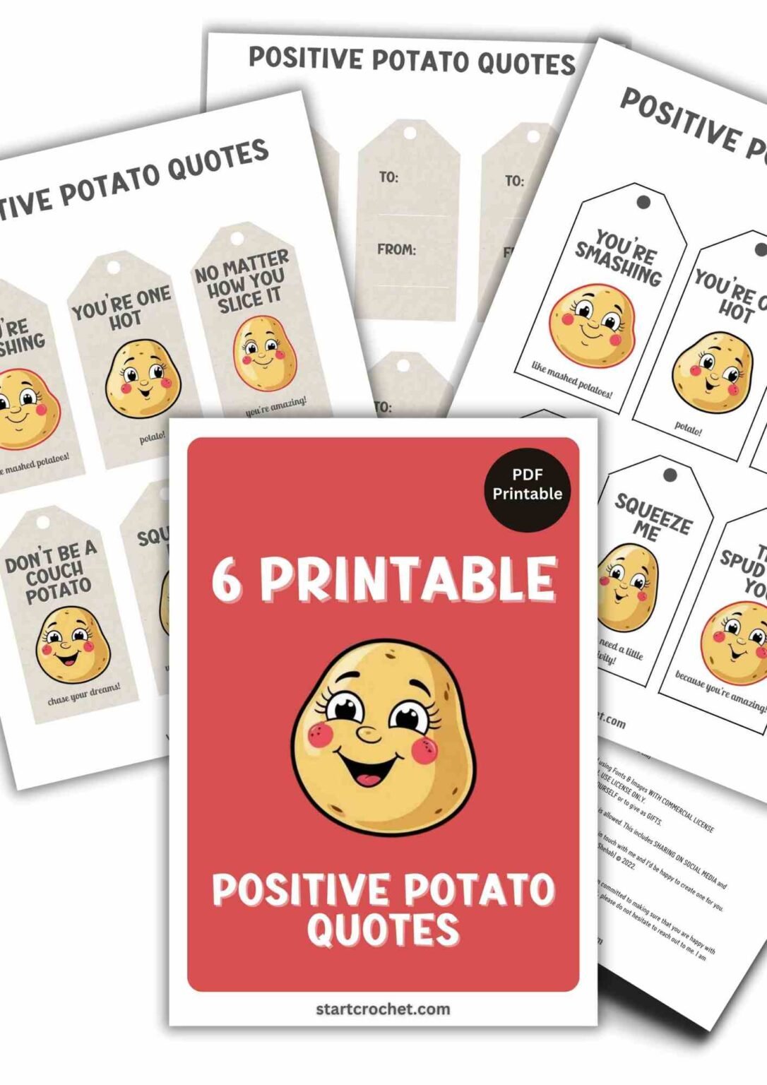 Positive Potato Quotes (FREE PDF Printable) Start Crochet