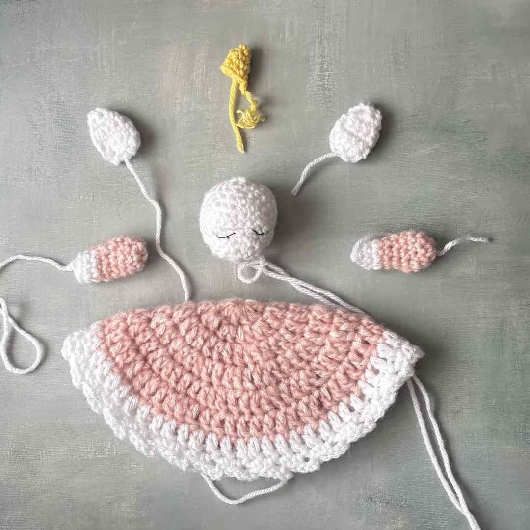 Crochet unicorn lovey parts