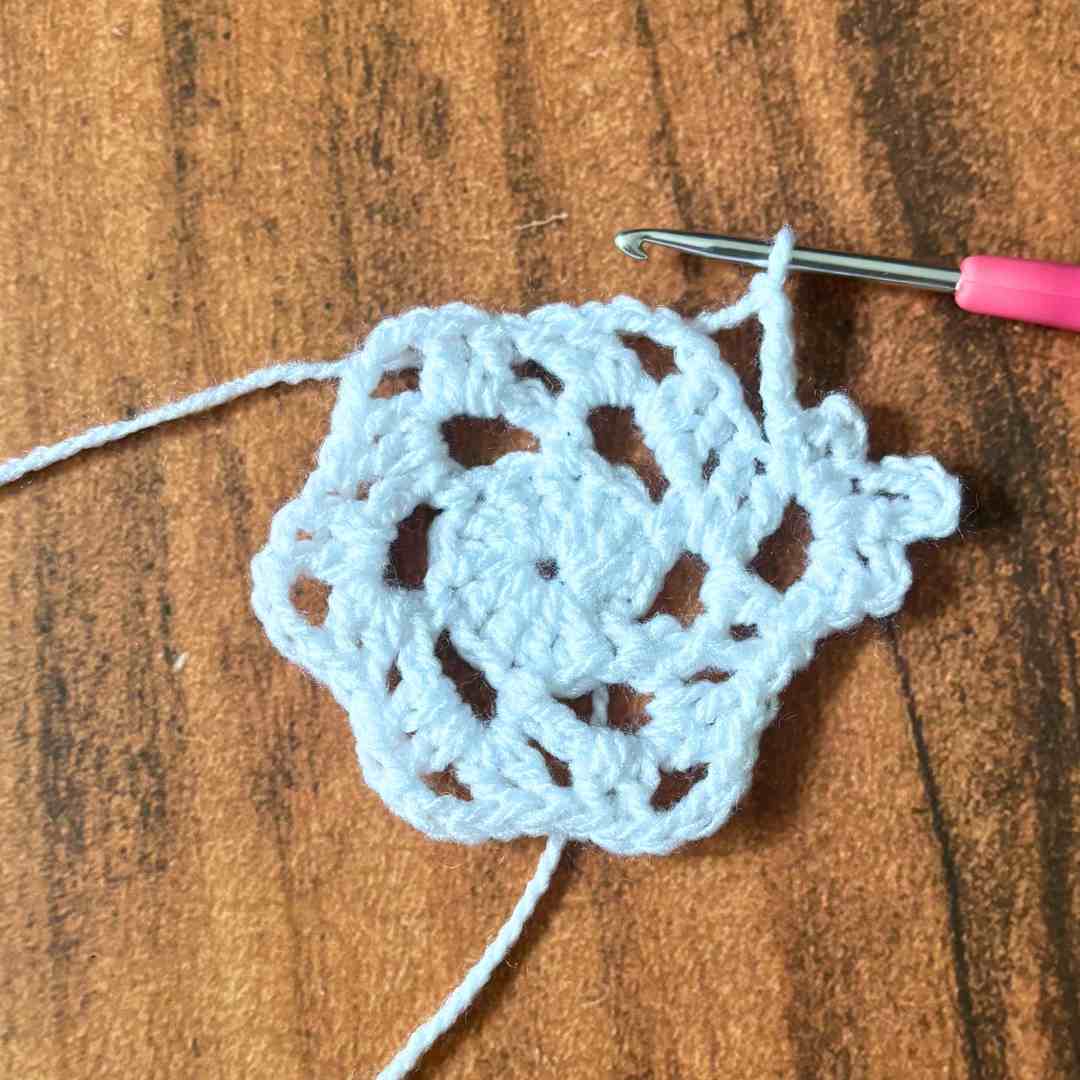 beginner snowflake coaster crochet tutorial with step-by-step photos