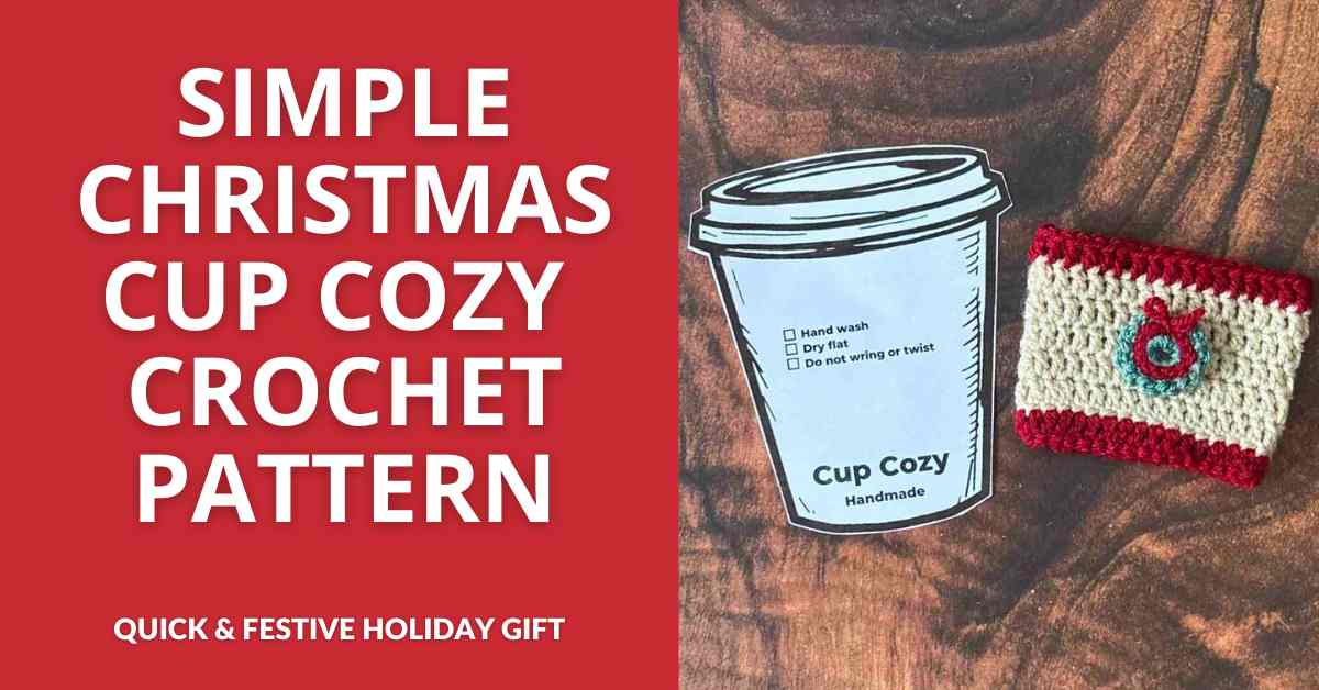 Simple Christmas cup cozy pattern for beginners Simple Christmas cup cozy pattern for beginners