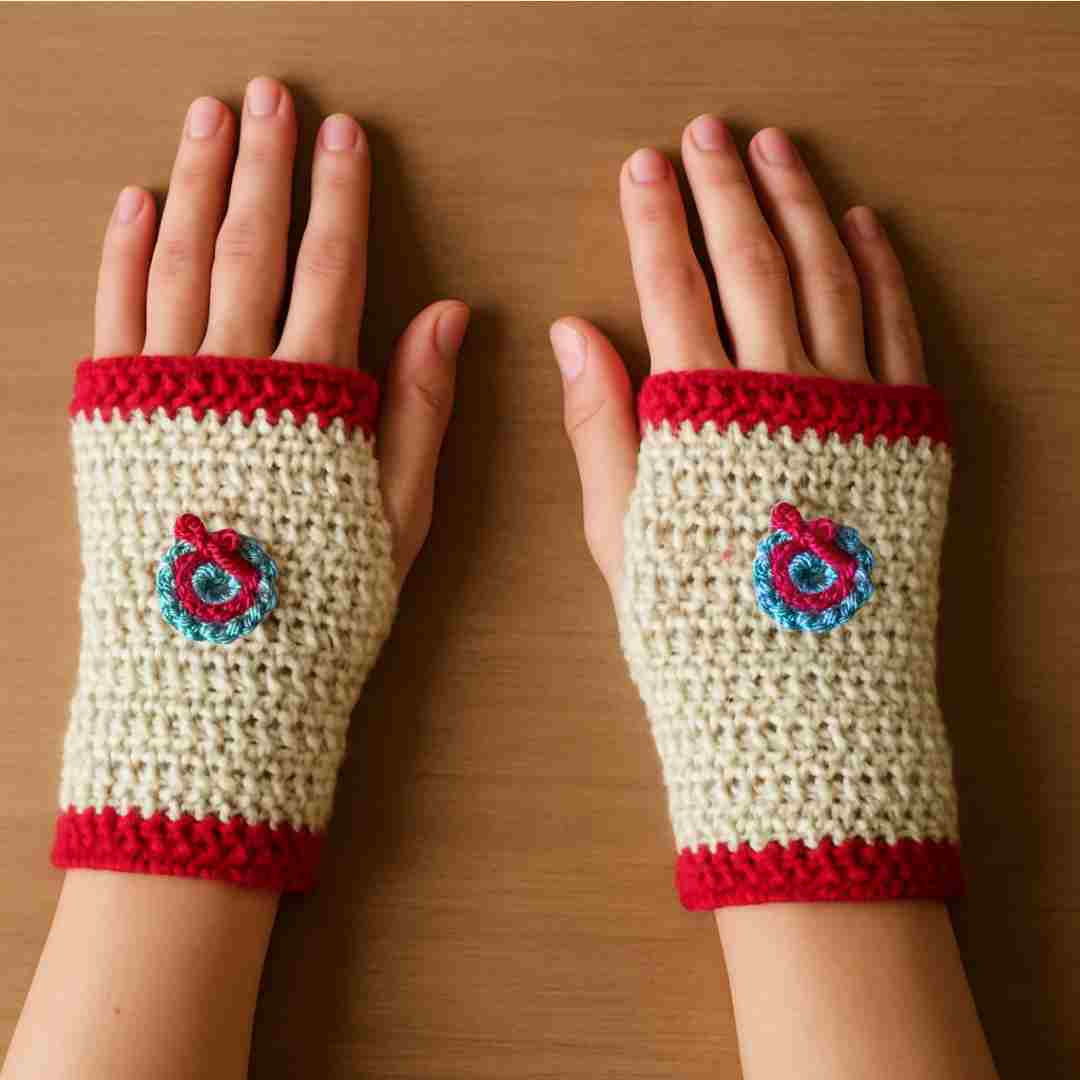 Christmas Hand Warmers Crochet Pattern for beginners