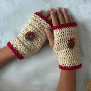 christmas hand warmers crochet pattern for beginners