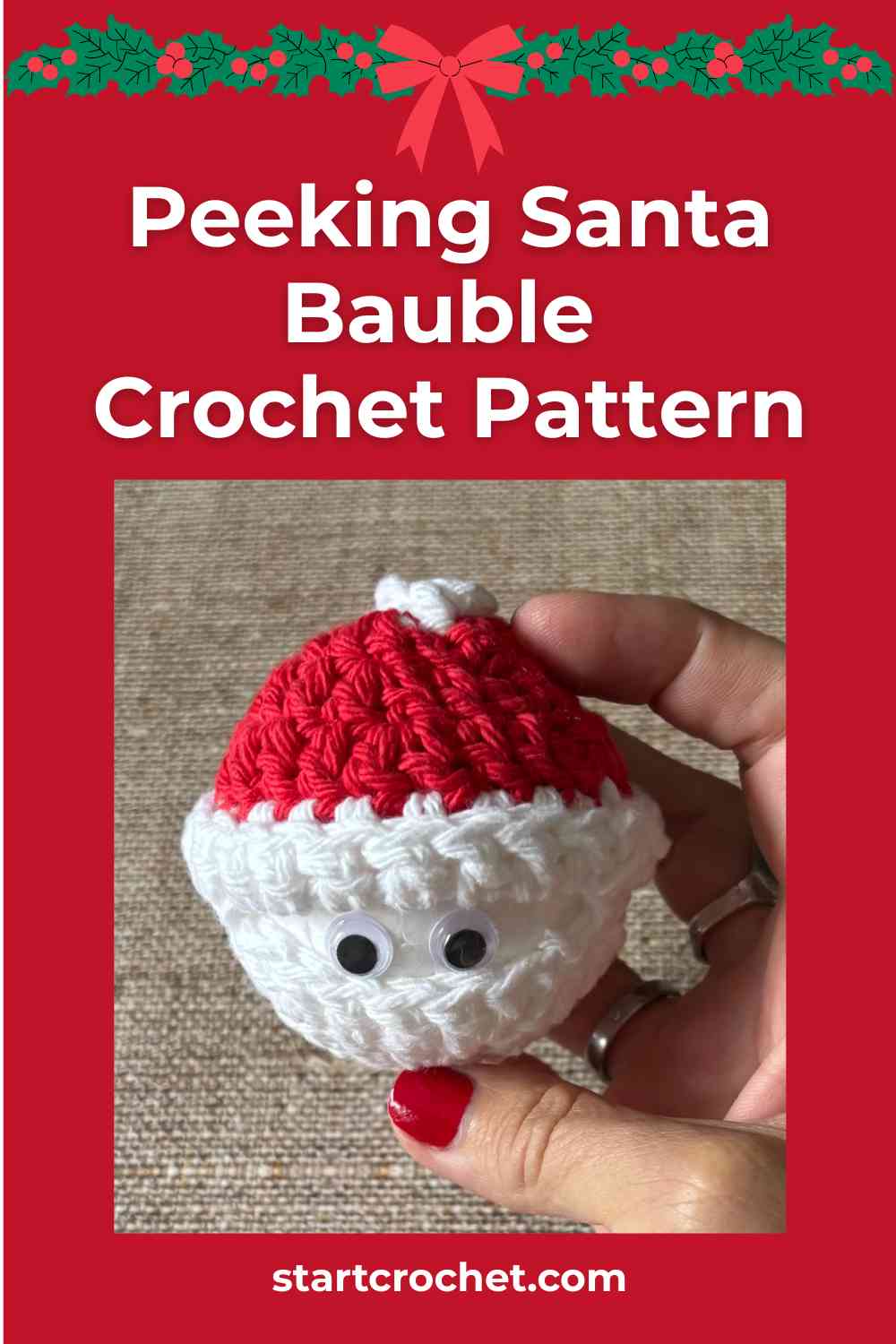 easy Peeking Santa Bauble Crochet Pattern easy Peeking Santa Bauble Crochet Pattern