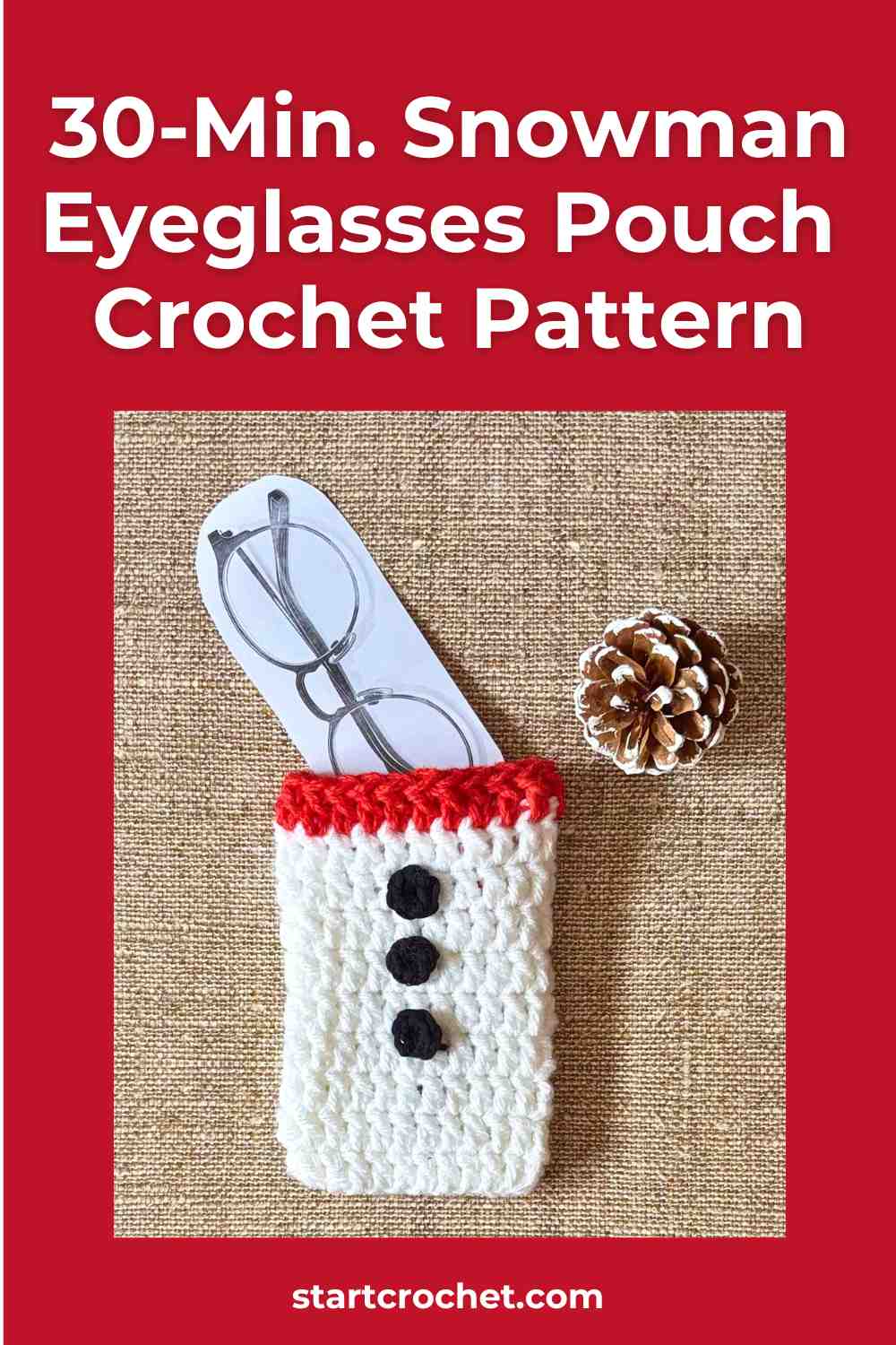 30 min snowman eyeglasses pouch Crochet Pattern