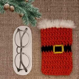 no sew santa glasses pouch crochet