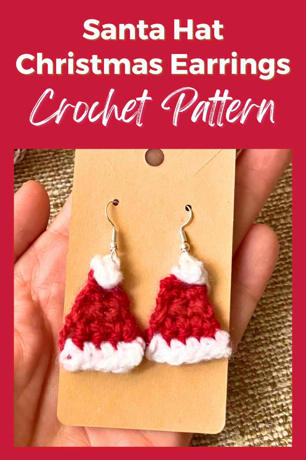 santa hat earrings crochet pattern christmas free