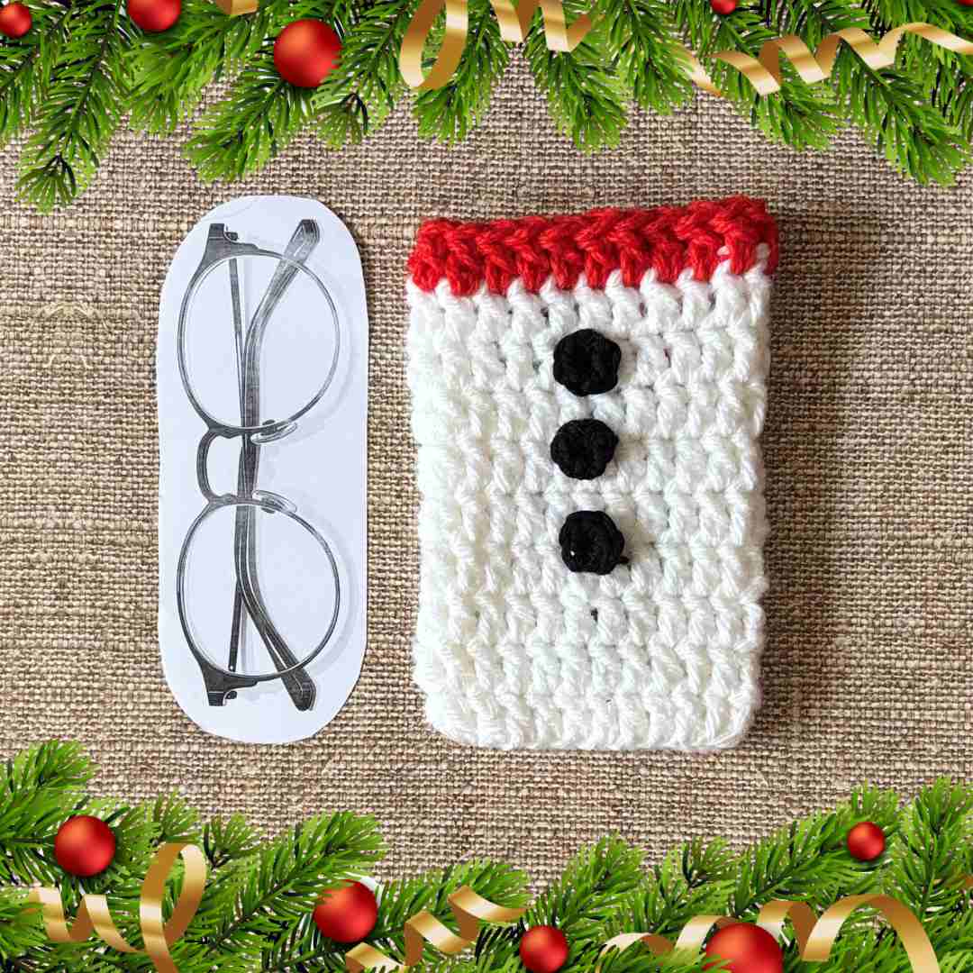 snowman eyeglasses case crochet pattern free