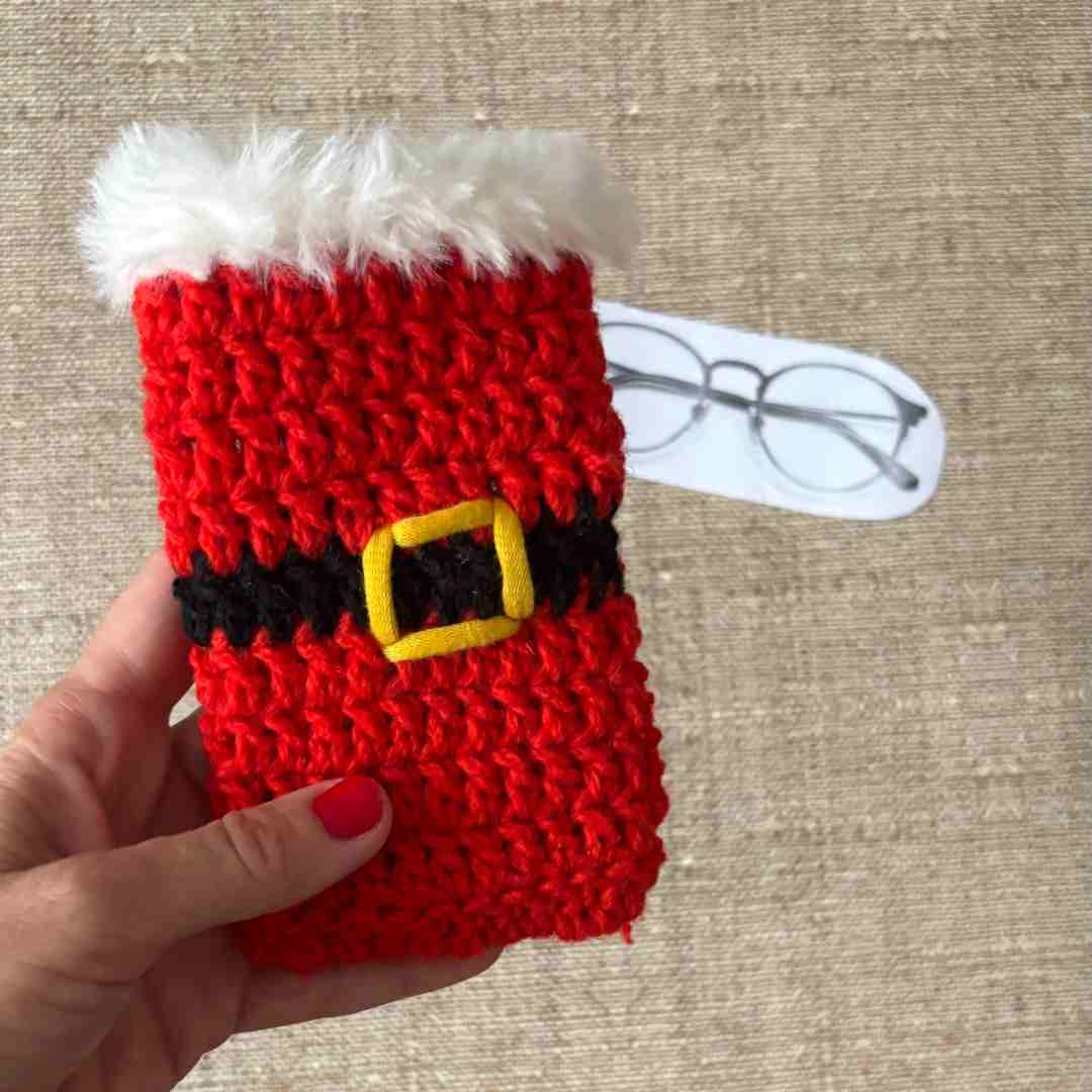 Christmas Eyeglasses Case Crochet Pattern Set (Santa, Snowman & Elf Designs) | Festive Holiday Crochet Gift Idea (PDF Pattern) - Image 2