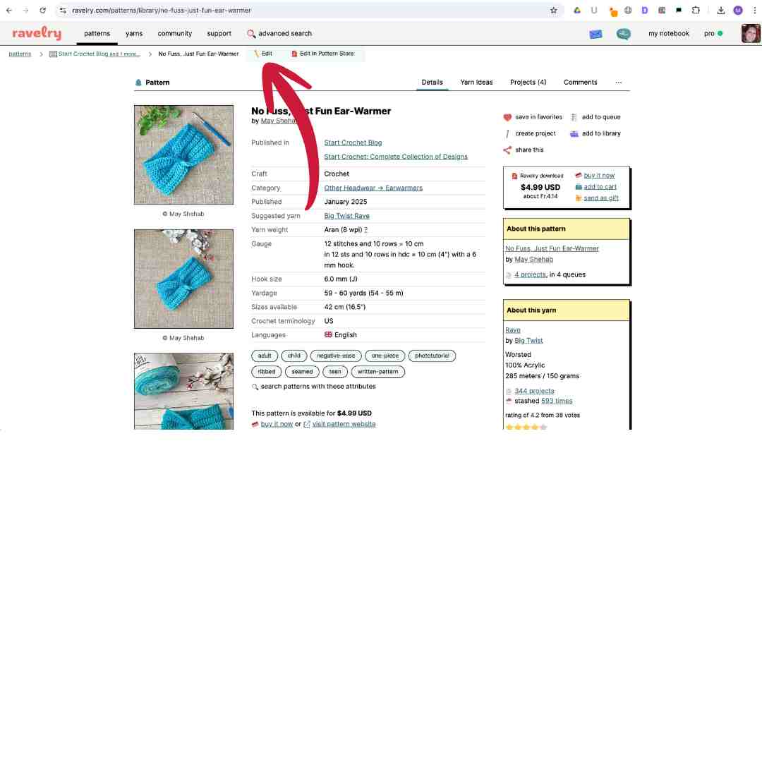 how to create an ebook on ravelry for crochet designers step 1