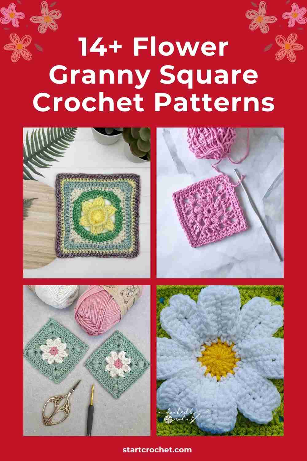 14+ Flower Granny Square Crochet Patterns