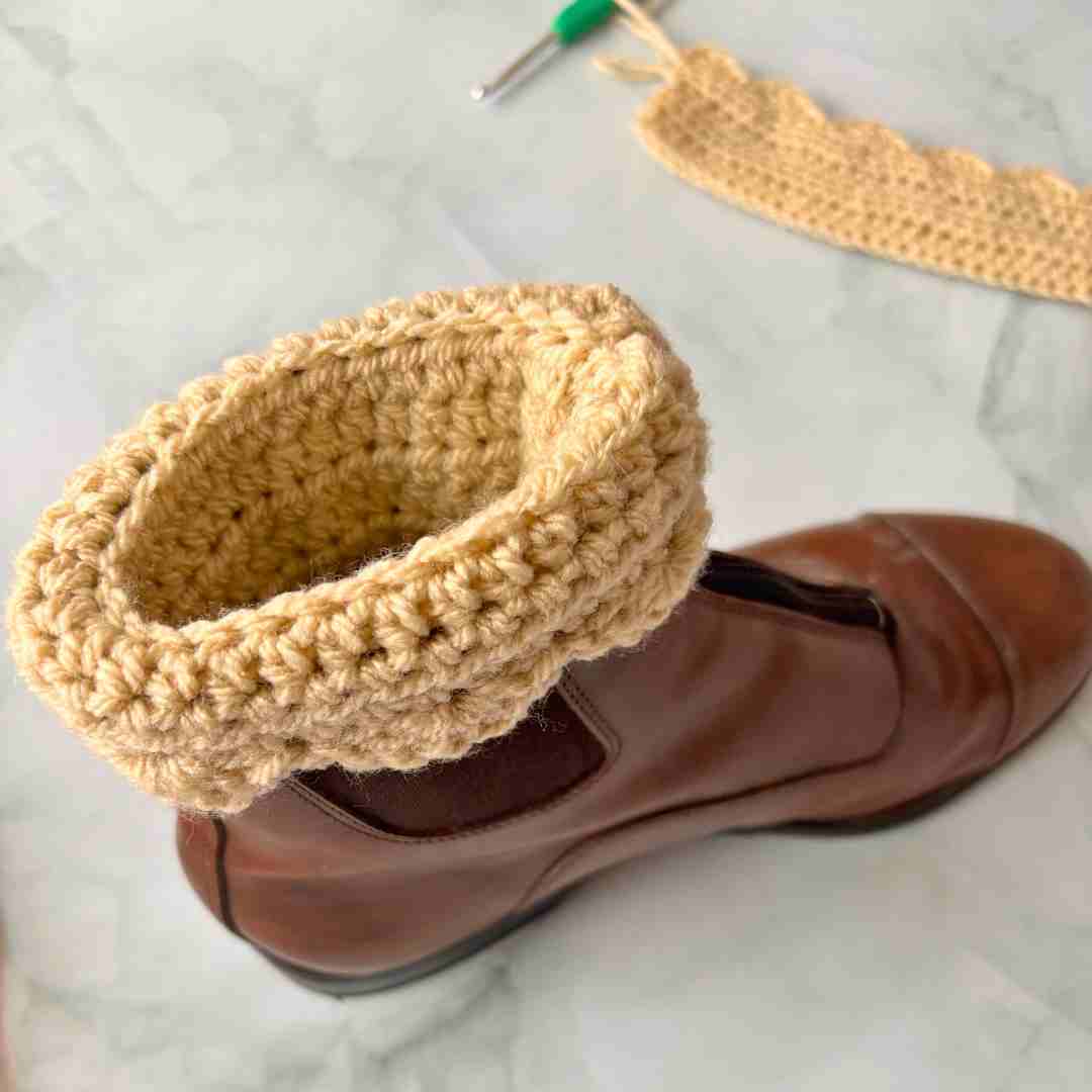 Crochet Boot Cuffs for ankle boots pattern