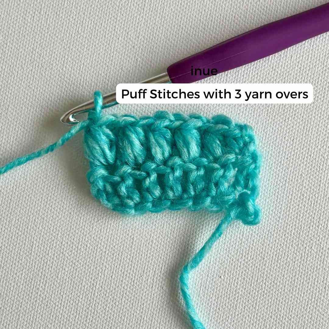 how to crochet the puff stitch step by step