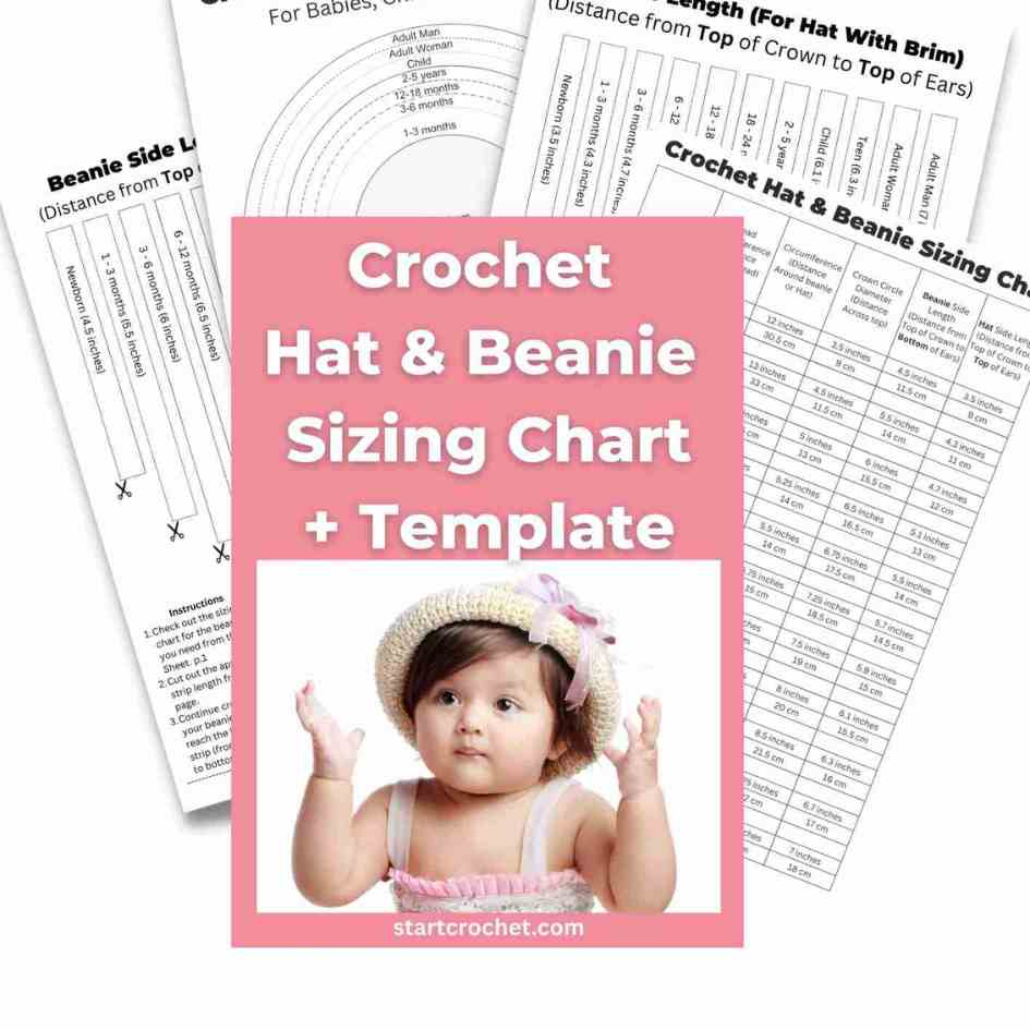 Crochet Beanie & Hat Sizing Chart + Template (Printable PDF)