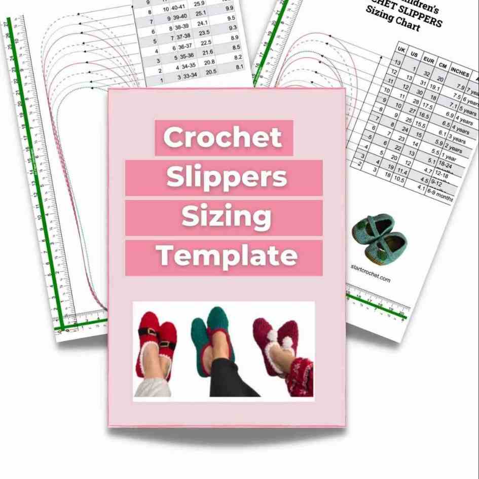 Crochet Slippers Sizing Chart + Template (Printable PDF)