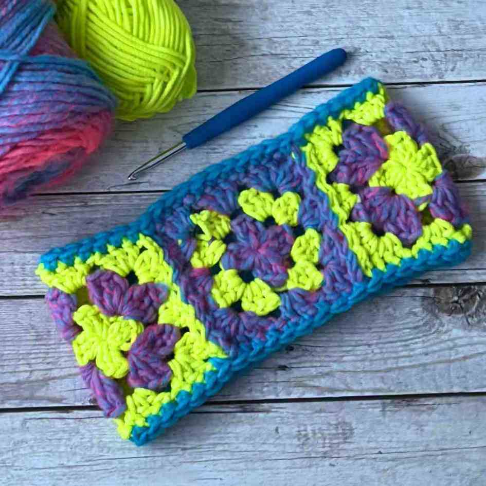 Glow-In-The-Dark Granny Square Headband Crochet Pattern