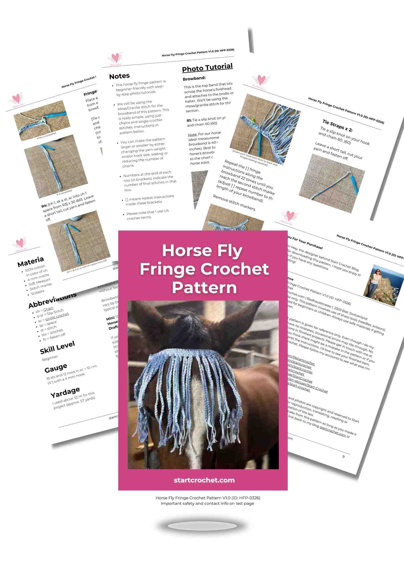 Horse Fly Fringe Crochet Pattern Photo Tutorial V1.0 (ID HFP-0326)