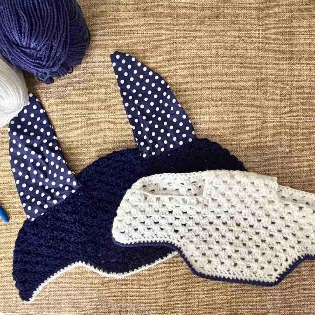 elegant navy blue horse bonnet crochet pattern