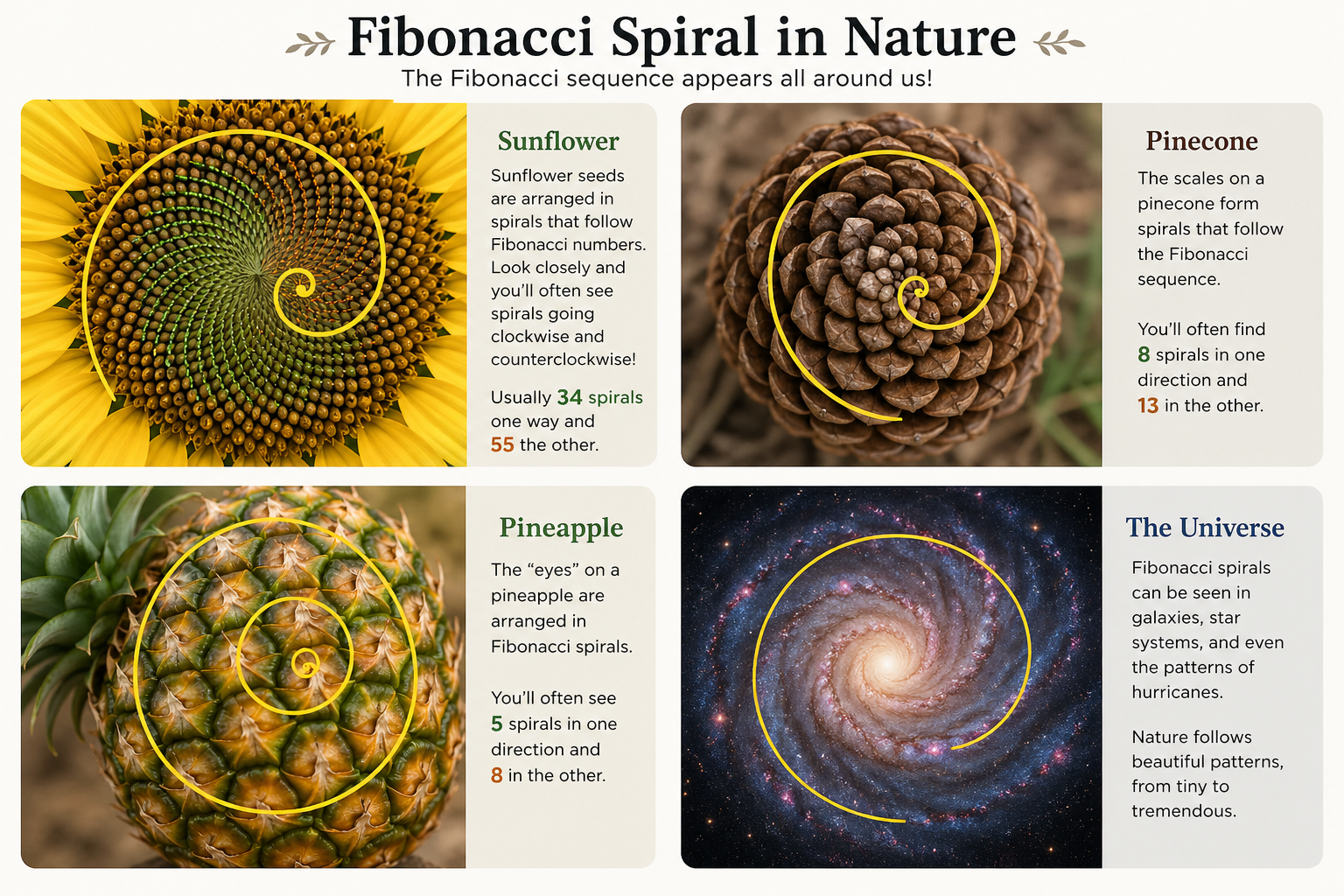Fibonacci Spiral in Nature (Start Crochet)