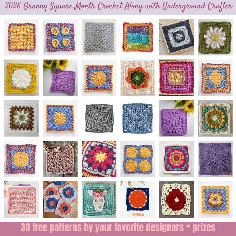 2026 Granny Square Month Crochet Along with Underground Crafter square
