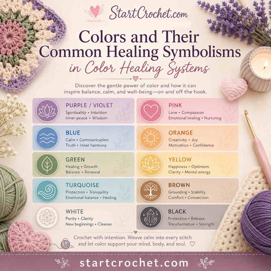 Colors and Their Common Healing Symbolisms in crochet