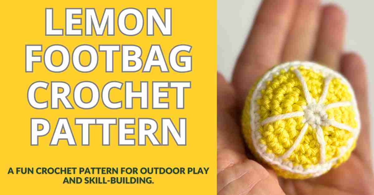 Lemon footbag hacky sack crochet pattern